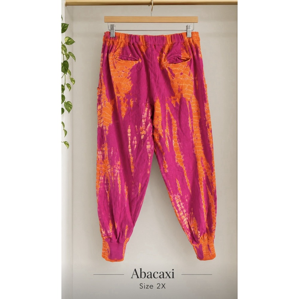 ABACAXI dye tie crop jogger pockets pants  2X
